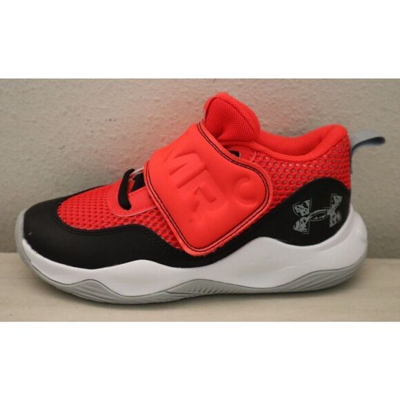 Under Armour 3026638-600 Kids Sz 1Y Red/Black Pre-School Zone Basketball 2 Shoes - Picture 7 of 10